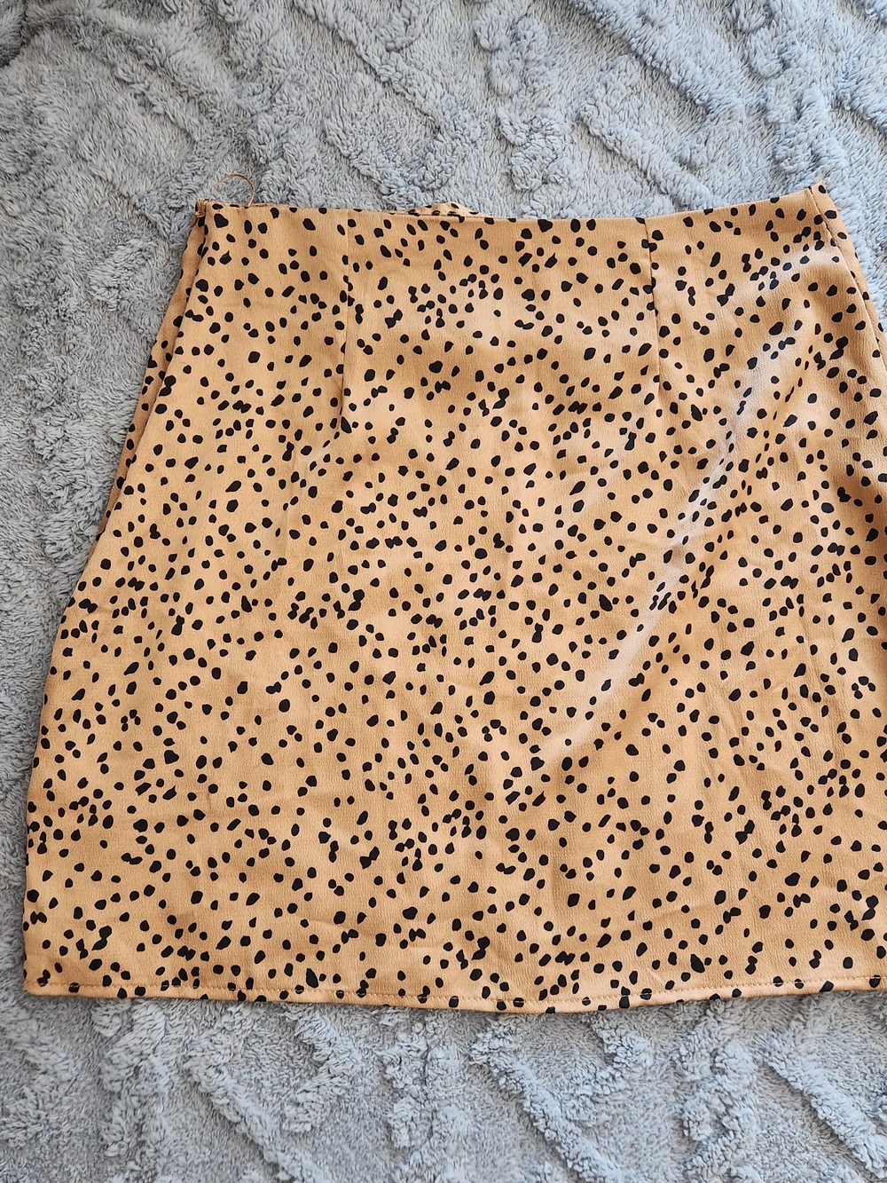 Brave Soul Tan Mini Skirt with Black Spot Print